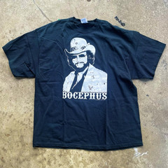Vintage Men’s 2XL Black Cotton Hank Williams Bocephus Graphic T-Shirt 2004