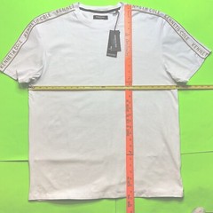 New KENNETH COLE Men’s Short Sleeve T-shirt Size XXL White w/Beige