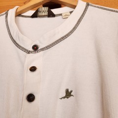 Orvis Henley Thermal Shirt Waffle Knit Long Sleeve Pullover Embroidered Size XL