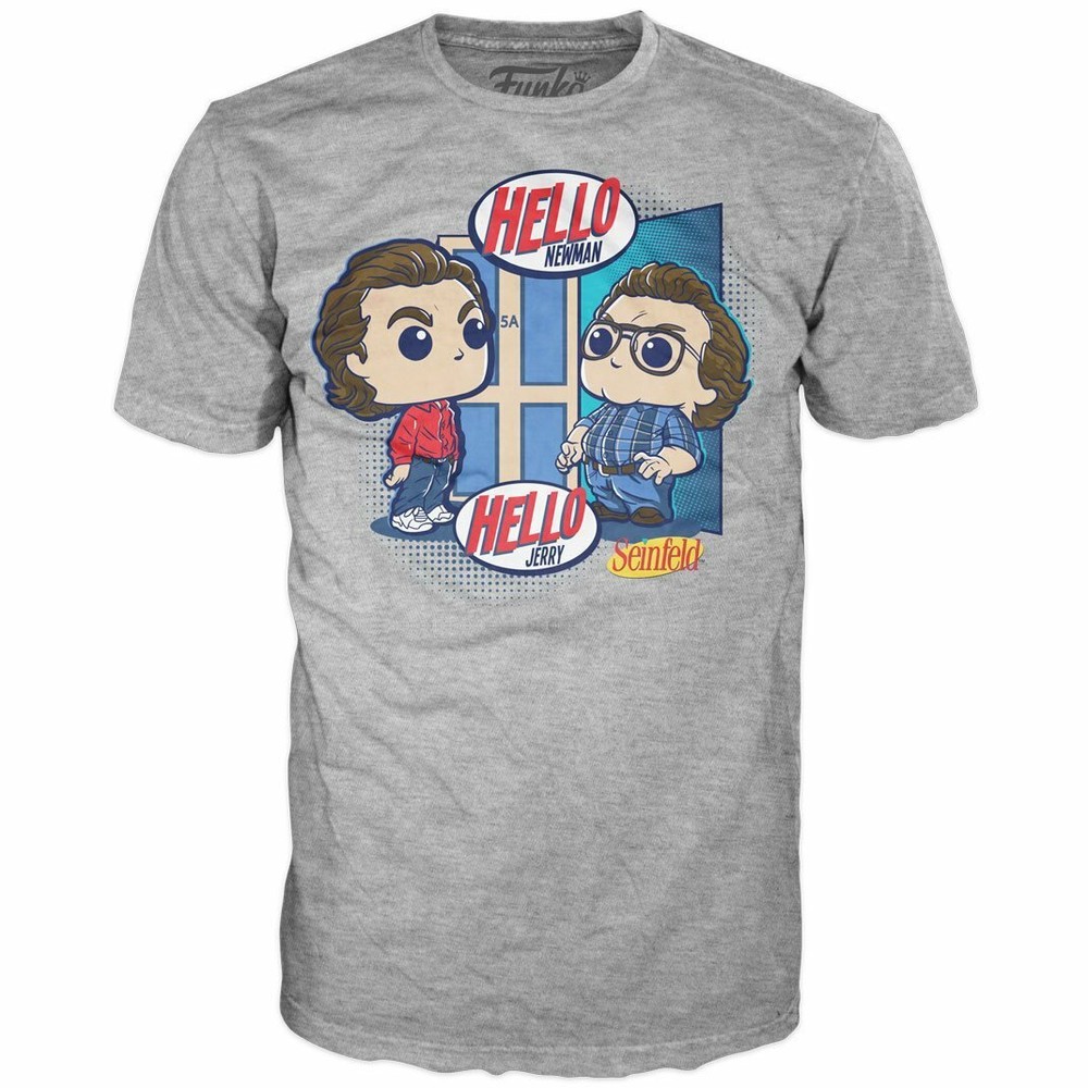 Seinfeld Jerry & Newman Pop T-Shirt Funko Adult Sizes Lg, XL, 2XL NEW