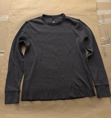 SKIMS $72 Grey Waffle Classic Long Sleeve T-Shirt Men’s Size Medium Preppy