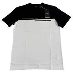 $98 Boss by Hugo Boss NEW Colorblock Black & White Cotton Mens Med T-Shirt Tee