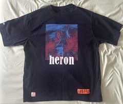 Heron Preston Black Graphic Heron Logo Crewneck Short Sleeve T-Shirt Mens M