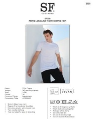 Mens Longline T Shirt with Dipped Hem Casual Short Sleeve Round Neck Cotton Tee