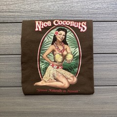 Nice Coconuts Shirt Mens Medium Brown Hawaii Maui Kauai Hula Girl Graphic Tee