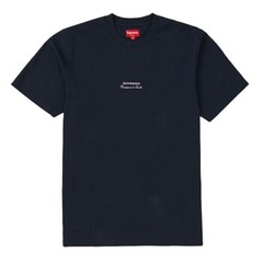 Supreme Qualite Tee Navy SS19 New In Bag Logo Crewneck T-Shirt Medium