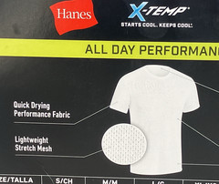 Hanes Mens White T Shirts 3 Pack Tagless X-Temp All Day Performance Size 2XL