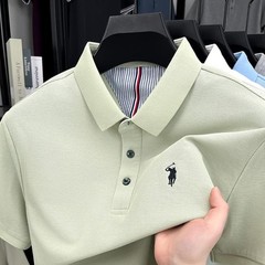 100% Pure Cotton Short Sleeved Men’s Polo Shirt Summer Fashion High-end Brand Po