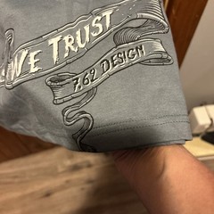 7.62 Design -In Arms We Trust Grey Men’s Large Tshirt 100% Preshrunk Cotton