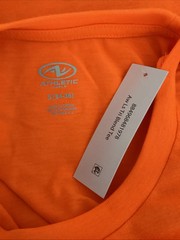 ATHLETIC WORKS DRIWORKS Tri-Blend Orange Long Sleeve Crew Neck T-Shirt Sz S*