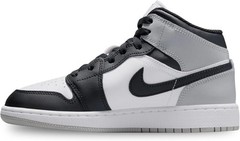 AIR JORDAN 1 MID (GS) “WHITE/BLACK-LT SMOKE GREY” – White/Light Smoke Grey/Black