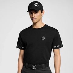 Louis Vuitton LV Monogram Short Sleeved Cotton Crewneck T-Shirt Black Size M