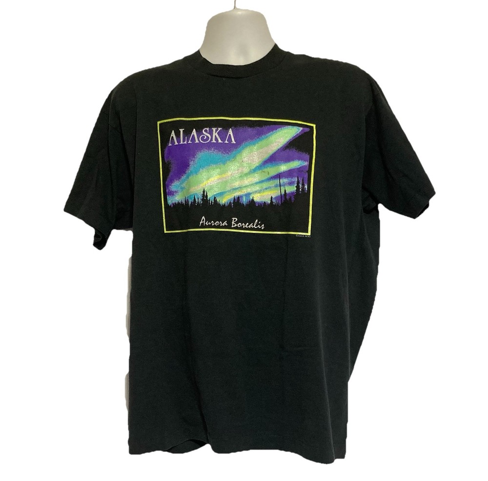 Vintage 1990 Alaska Northern Lights Aurora Borealis Men’s XL T-Shirt ’90s Tee