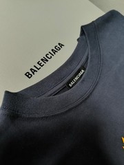 Balenciaga BB Laurel Logo Oversized T-Shirt Navy Blue