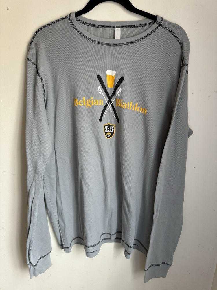 Storm Cloud Brewery Frankfort MI Men’s XL Waffle Knit Long Sleeve Belgian Shirt