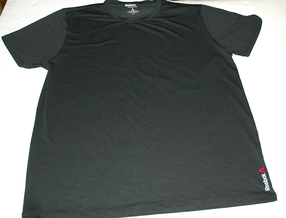 Reebok Performance, Lightweight Men’s T-Shirt, Large, Black, Poly/Spandex Blend