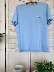 Vineyard Vines Spring Break Hammock Whale Pocket Tee NWT Lake Blue Men’s Medium