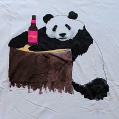 Enjoi Shirt Mens Large White Panda Bottle Graphic Skateboarding Tee USA