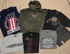Harley Davidson Motorcycles Shirts Various sizes Lot of 7 FREE BEANIE