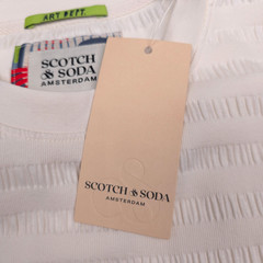 Scotch & Soda Textured Pocket T-Shirt Mens 2XL Relaxed Fit Eggnog White Tee