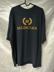 Balenciaga BB Laurel Logo Oversized T-Shirt Navy Blue