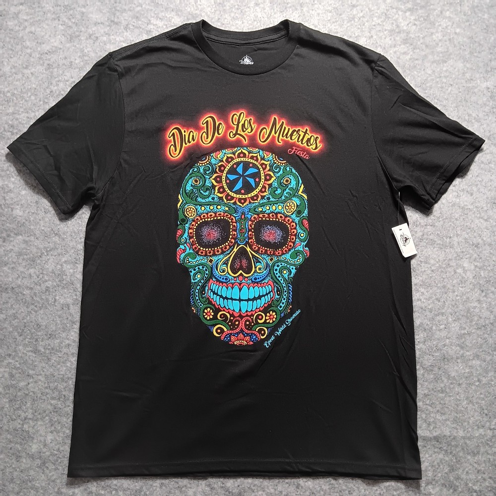 Disney Parks Shirt Men’s XL Black Dia De Los Muertos Fiesta Epcot World Showcase