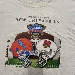 Unbranded T-Shirt Mens Size 2XL White 2013 Sugar Bowl NCAA Football Gators Cards