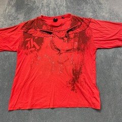 Y2K Karl Kani T Shirt Mens 2XL Red Eagles Graphic Print Short Sleeve Streetwear