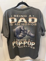 Being a DAD is an HONOR Being a Pop Pop is PRICELESS T-Shirt Mens XL Olive Green