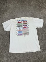 VINTAGE Holly Beach Shirt Mens L White Louisiana Suds Run 1998 Short Sleeve 90s