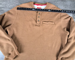 Coleman Henley Thermal Shirt Mens XL Sherpa Lined Waffle Knit Brown Pre-owned