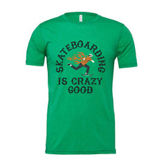 Unisex Skateboarding Graphic T Shirt With Flaming Skater Illustration And Is Cra