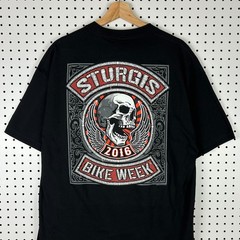 Hot Leather Sturgis Bike Week XL Motorcycle Biker T Shirt Black Skull Graphic 16