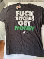 Brooklyn Mint Spencers Mens Black T Shirt XXL F Bitches Get Money New w/Tags