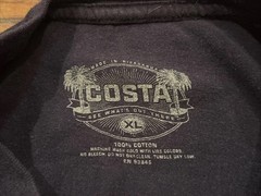 Costa Del Mar Short Sleeve Dark Blue Fishing Crew Logo Cotton T-Shirt Mens XL