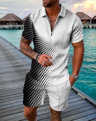 2025 Summer Mens Sweatsuit Short Sleeve T Shirts & Shorts Set 2 Piece Set Outfit