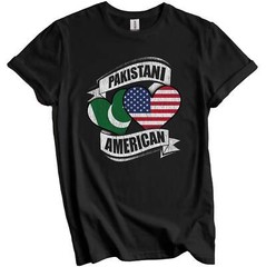 Pakistani American Hearts USA Pakistan Flags T-Shirt