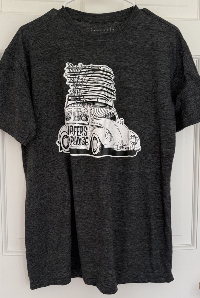 Surfer’s Paradise T Shirt DARK GRAY Costa Rica Pura Vida men’s XL Paradise Tees