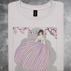 Art Deco Shirt Classic Illustration Graphic Tshirt Cotton Tee Light Gray