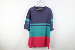 Vintage 90s Streetwear Mens Large Distressed Striped Color Block Knit T-Shirt