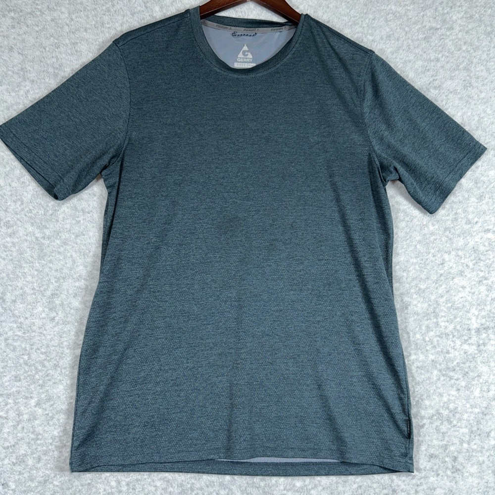 Gerry Men’s Moisture Wicking Cool Knit Tee, Blue T-Shirt, Size M