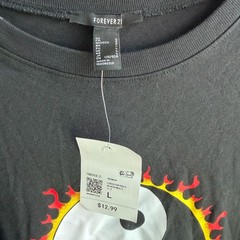 Forever 21 Flaming Yin Yang Graphic T-Shirt