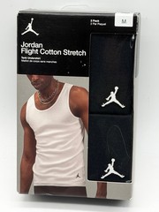 NEW 2 PACK NIKE JORDAN FLIGHT MENS COTTON STRETCH CREW NECK UNDERSHIRT MEDIUM BK