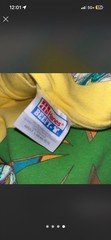 VintageHanes Beefy-T Men’s Yellow Graphic Print Crew Neck Short Sleeve T-Shirt L