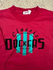 VTG Dockers T Shirt USA Cotton Red “Classic Dockers Trademark” Medium