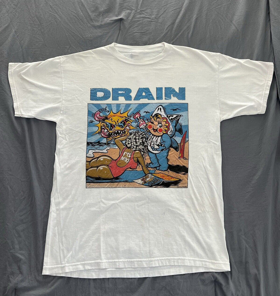 Drain Band White Tour T-Shirt Adult Unisex Full Size Hardcore Punk WA167