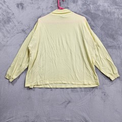 Vintage Top Mens L Yellow Long Sleeve Turtleneck Lightweight Cotton Casual