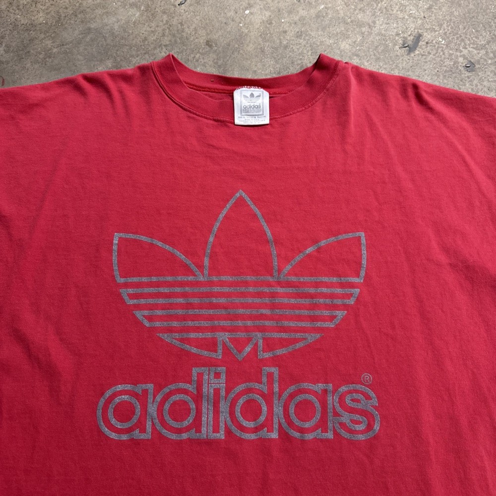 Vintage Adidas Shirt Mens XL Red 90s Skate Surf Baggy Logo Retro Soccer USA