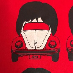 Red Volkswagen T-Shirt ( The Beatles Names ) John Paul George Ringo Size M