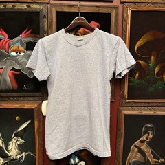 Vintage Champion Blue Bar 70s Heather Blue Cotton Rayon Blend Blank T-Shirt Sz M